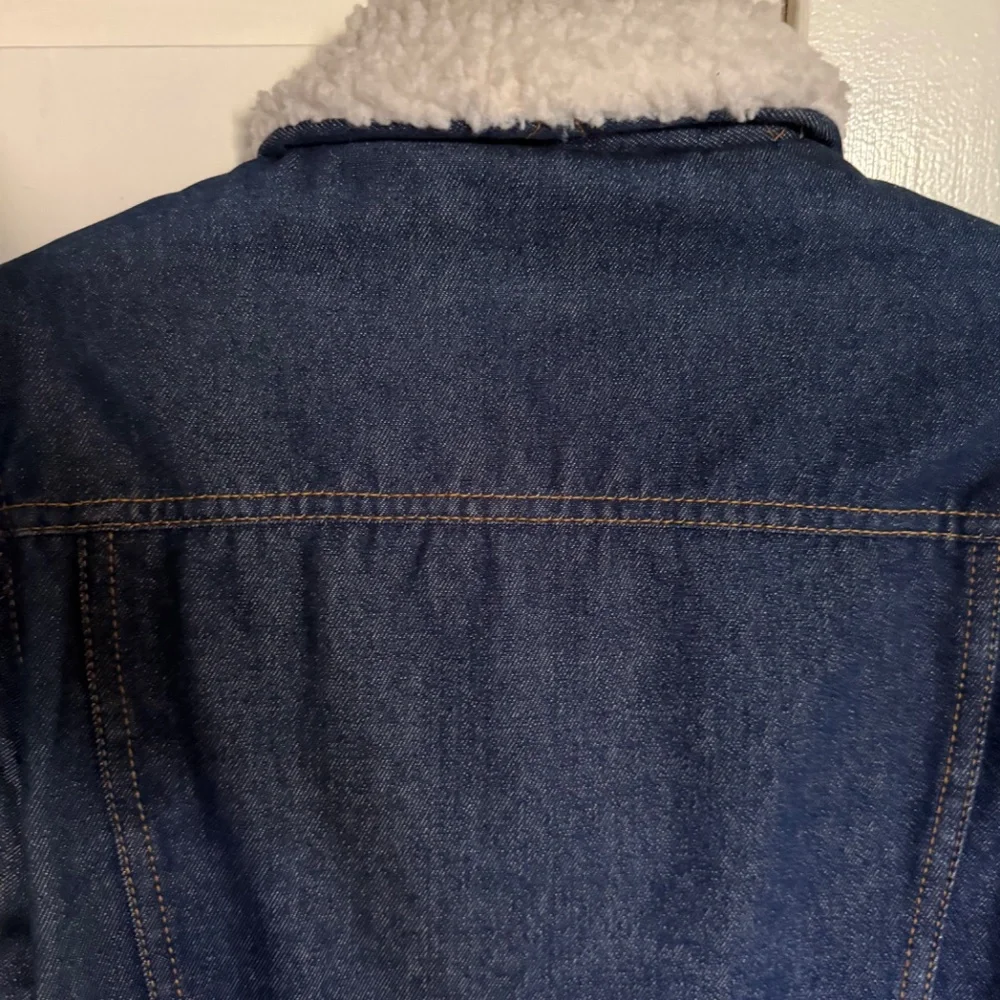 Vintage VanCort Sherpa‎ Lined Trucker Denim Jean Jacket Kids Size 18 XL